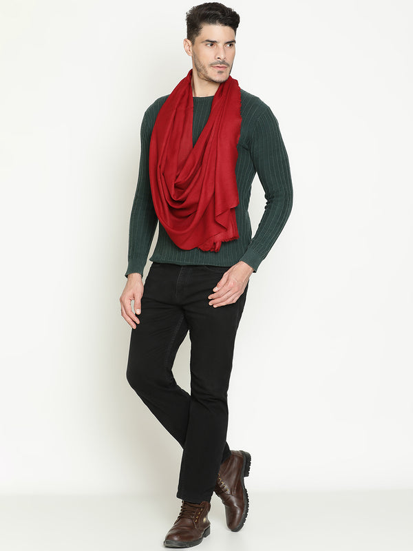 Deep Red wool muffler for men