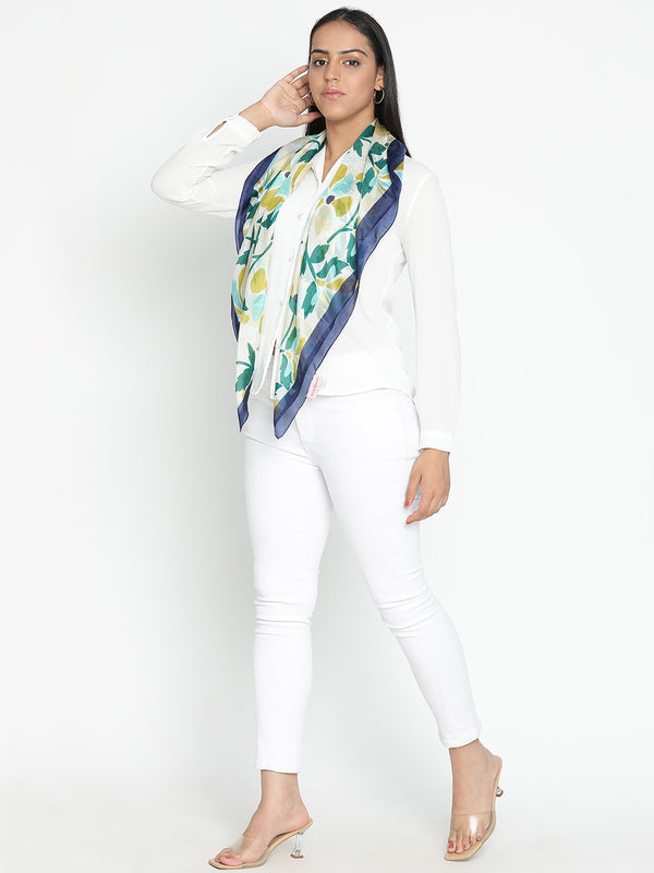 Floral Pop Silk Scarf for Women