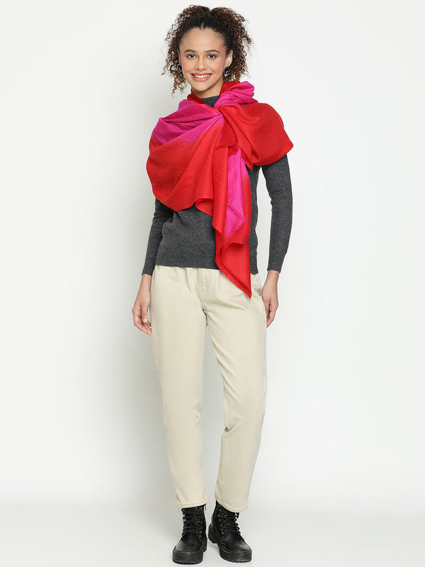 Dark Pink Ombre Cashmere Stole