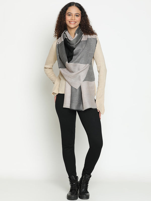 Neutral Grey Wool Stole