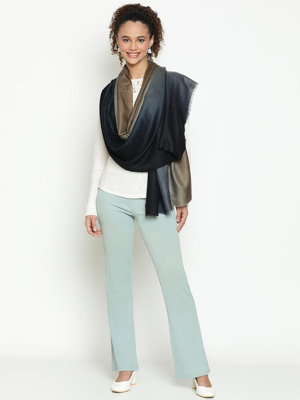 Grey Black Ombre Cashmere Stole