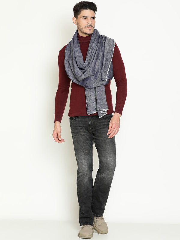 Navy Weave Patterns wool muffler