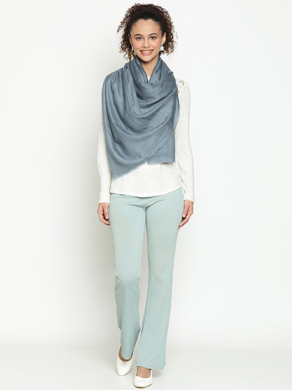Grey Herringbone cashmere Stole