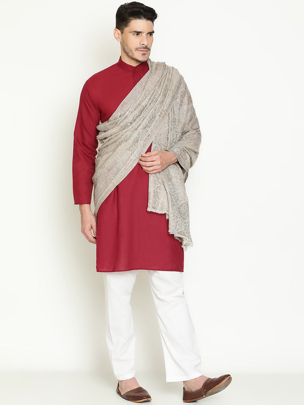 Paisley Beige wool lohi shawls