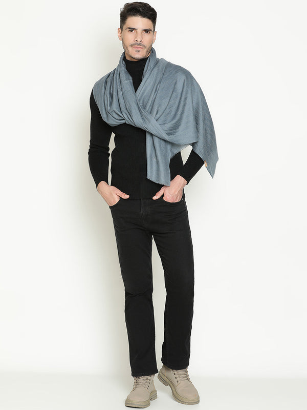 Grey Herringbone Cashmere stole