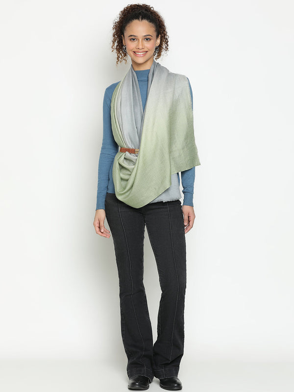 Pastel Green Ombre Cashmere Stole