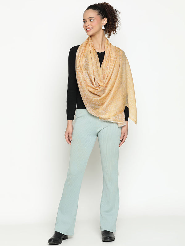 Paisley Mustard Wool Scarf