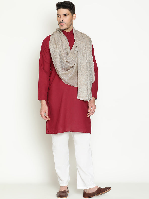 Paisley Beige wool Lohi shawls