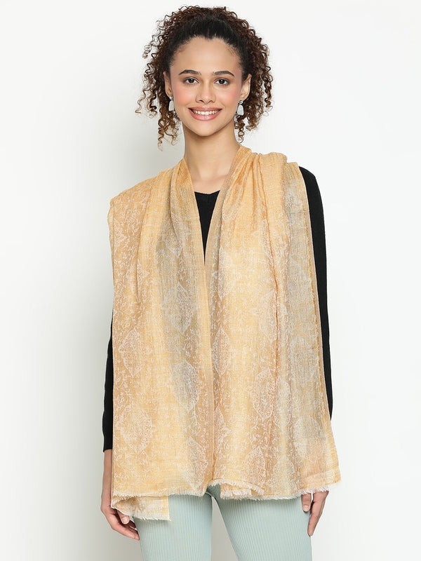 Paisley Mustard Wool Scarf