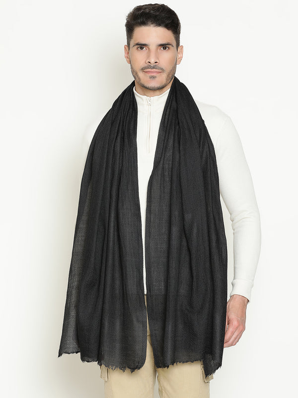 Black wool muffler for men