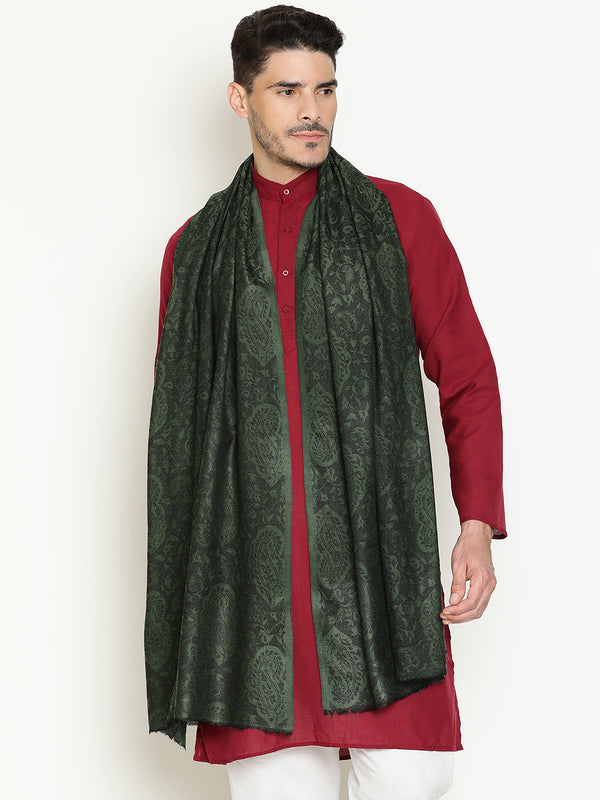 Paisley Olive Wool Lohi Shawls