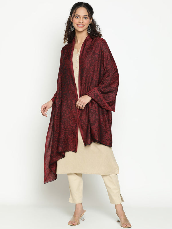 Paisley Red Wool Scarf