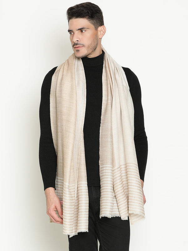 Reversible Toosh Ivory wool Stole