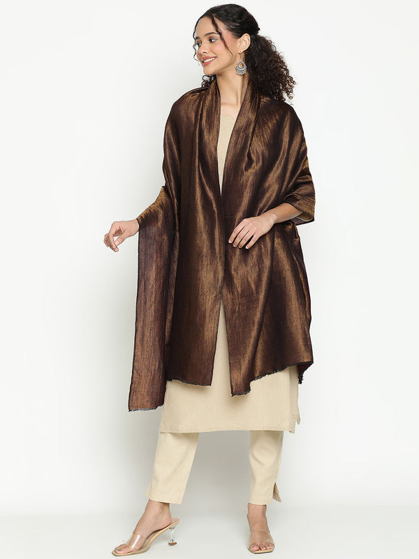 Reversible Zari Maroon Cashmere stole