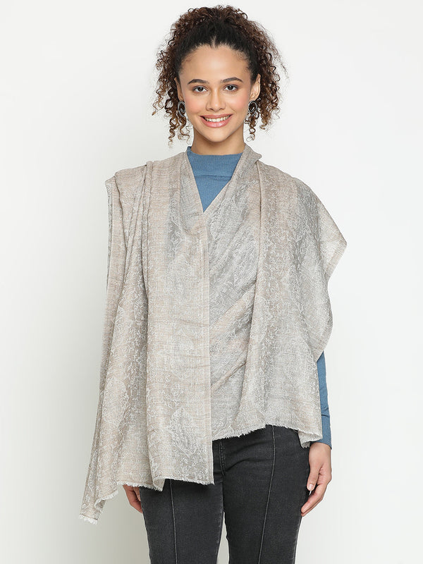 Paisley Beige wool Scarf