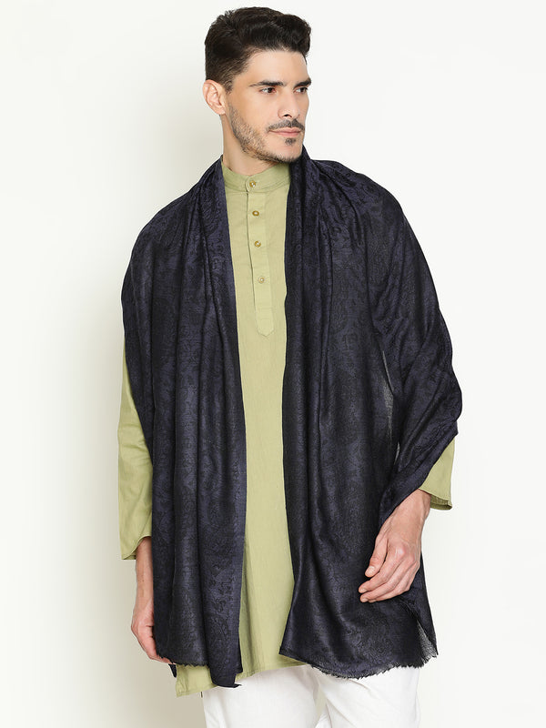 Paisley Navy wool muffler for men