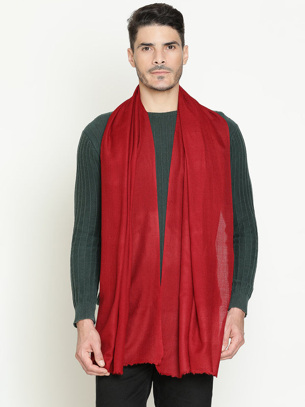 Deep Red wool muffler for men