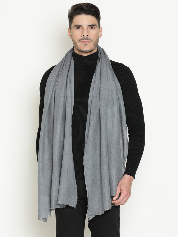 Grey wool muffler for men