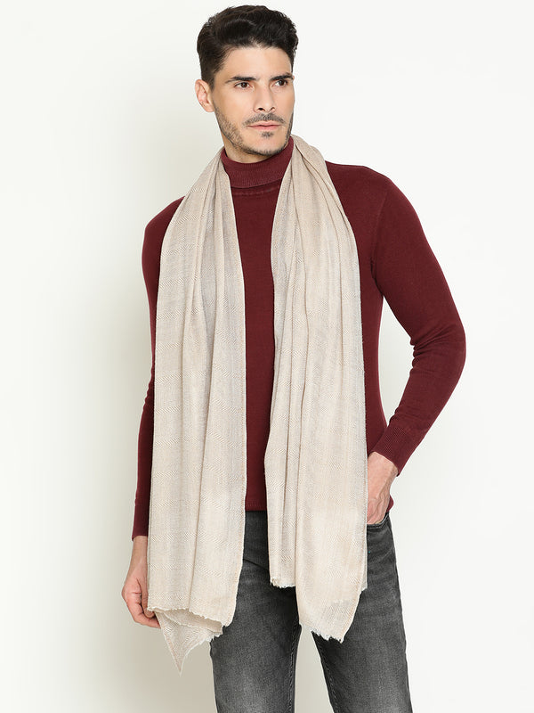 Beige wool muffler for men