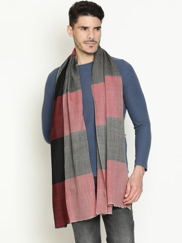 Red Big-Check wool stole