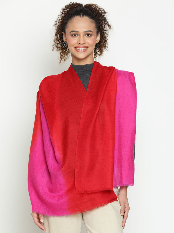 Dark Pink Ombre Cashmere Stole