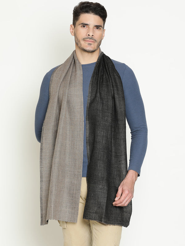 Reversible Grey Black wool muffler