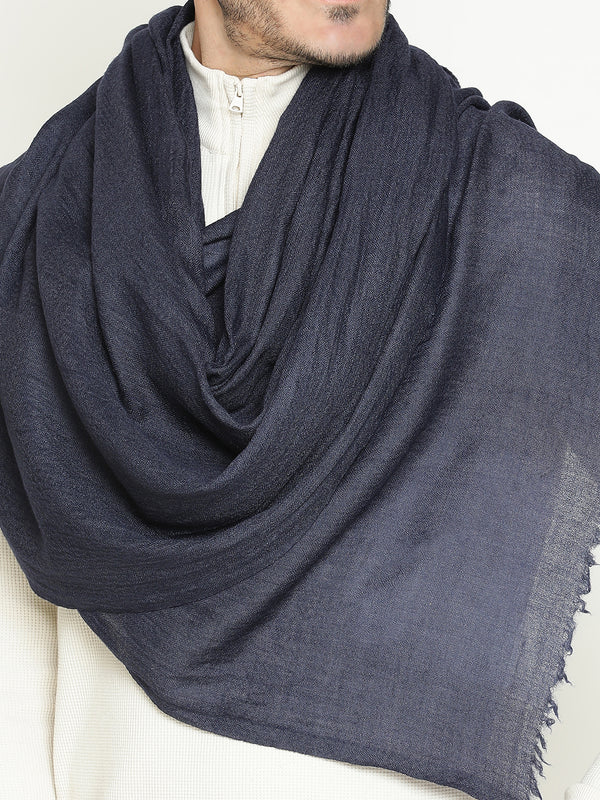 Navy wool muffler for men