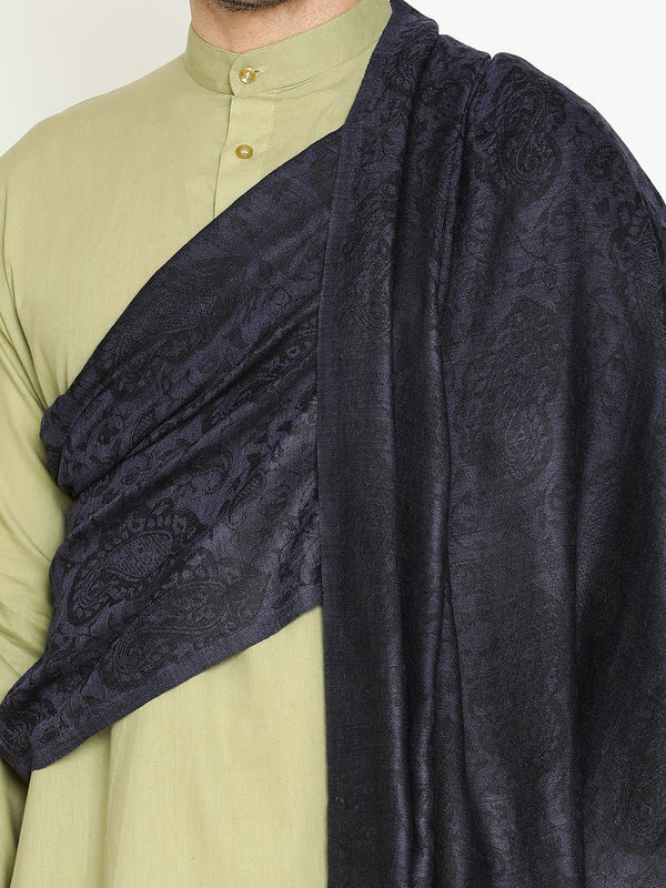Paisley Navy wool muffler for men