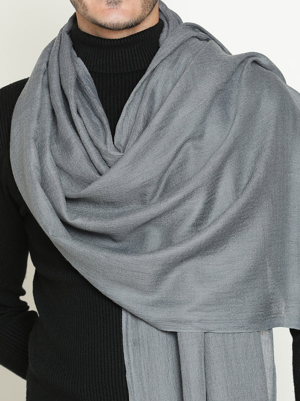 Grey wool muffler for men