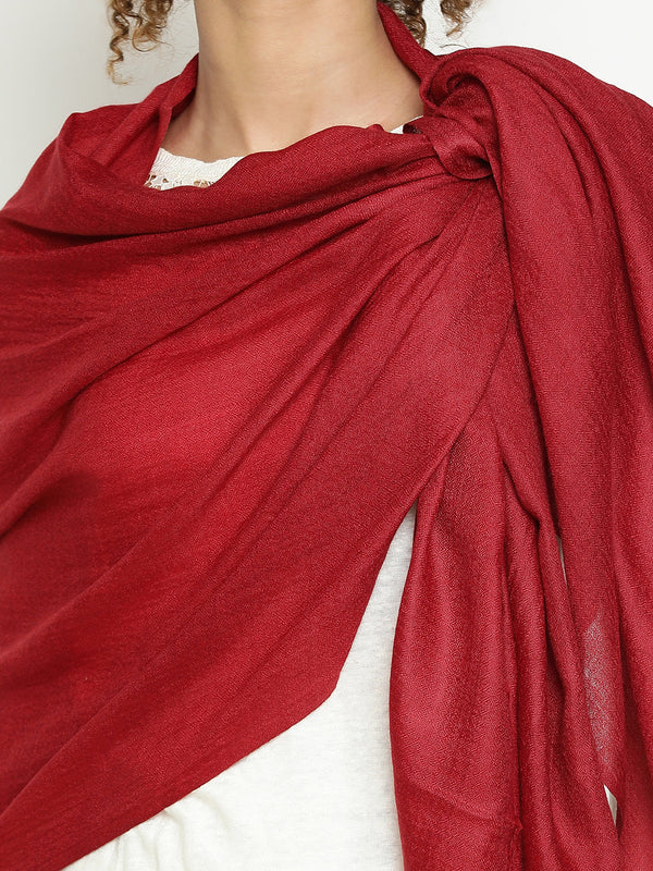 Maroon Diamond Weave Wool Scarf