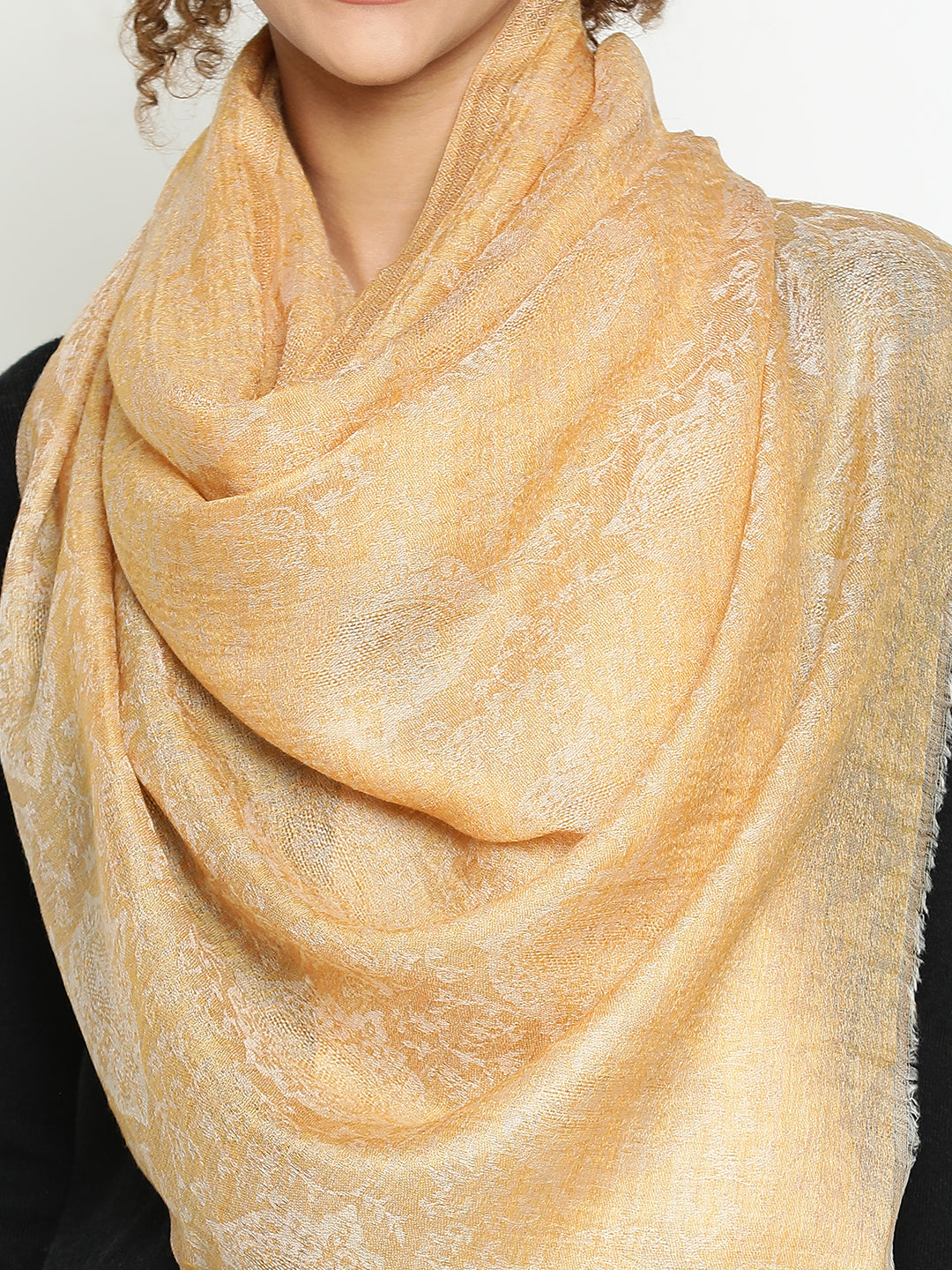 Paisley Mustard Wool Scarf