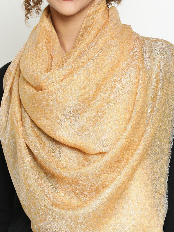Paisley Mustard Wool Scarf