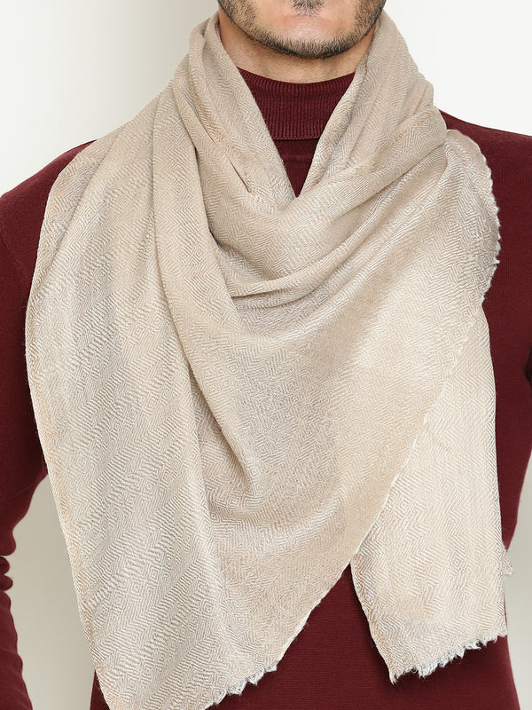 Beige wool muffler for men