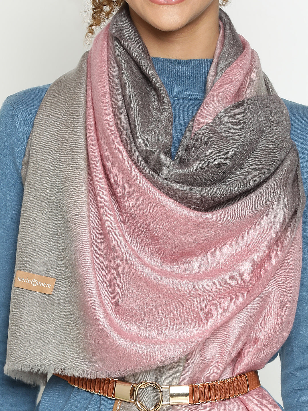 Light Pink Ombre Cashmere Stole