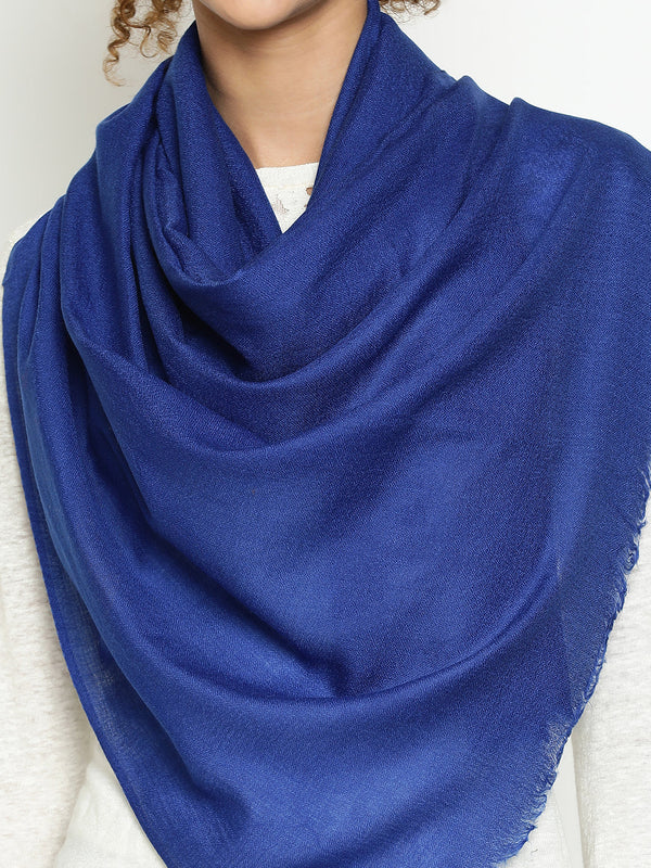 Blue Diamond Weave Wool Scarf