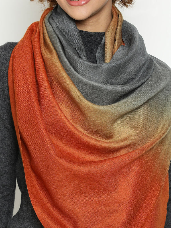 Rust Ombre Cashmere Stole