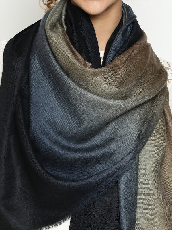 Grey Black Ombre Cashmere Stole