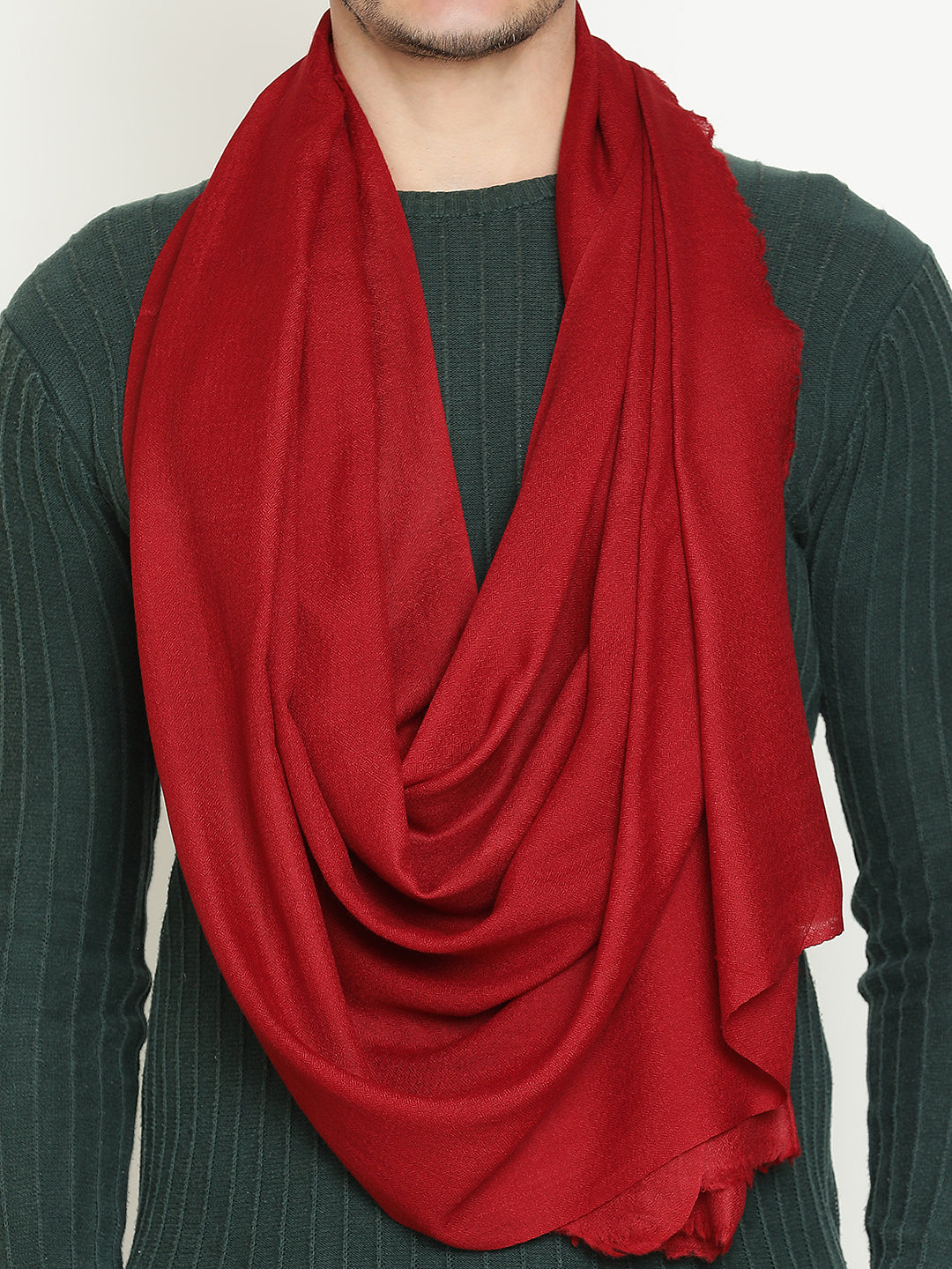 Deep Red wool muffler for men