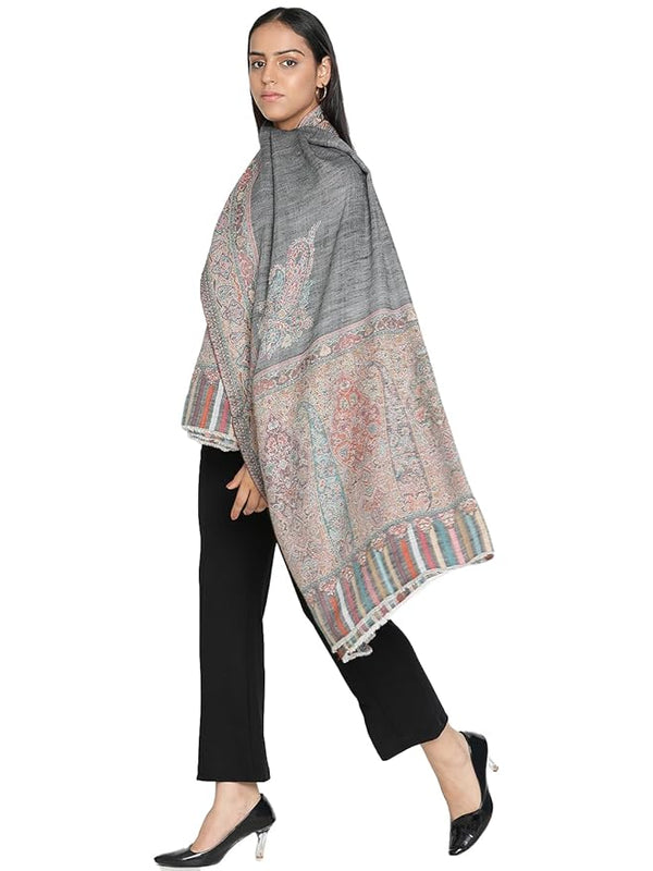 grey Kani Jacquard wool Shawl