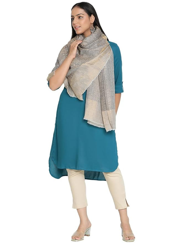 Lustrous Paisley Wool Shawl