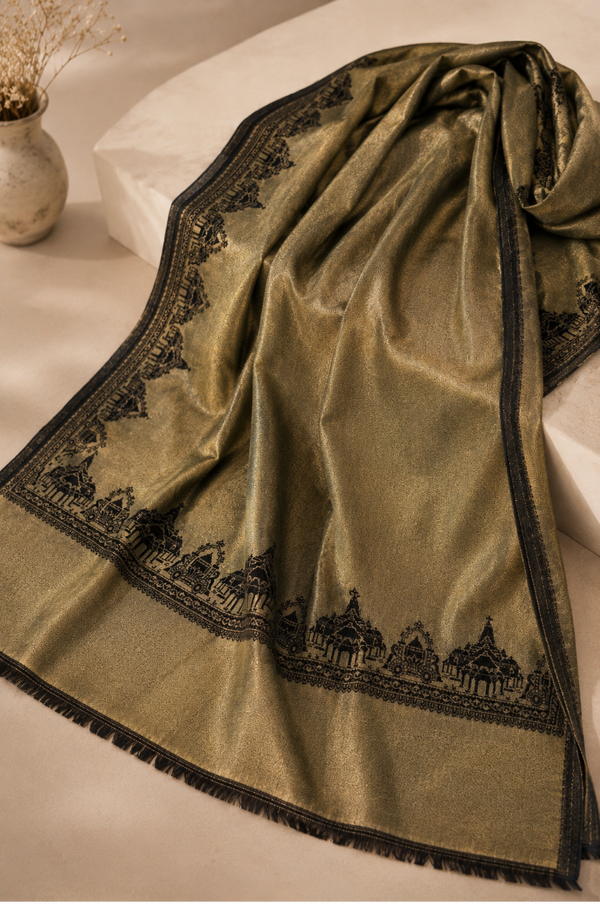 Merinomere Reversible Wool Zari Shawl