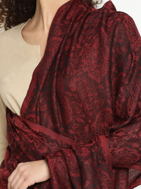 Paisley Red Wool Scarf