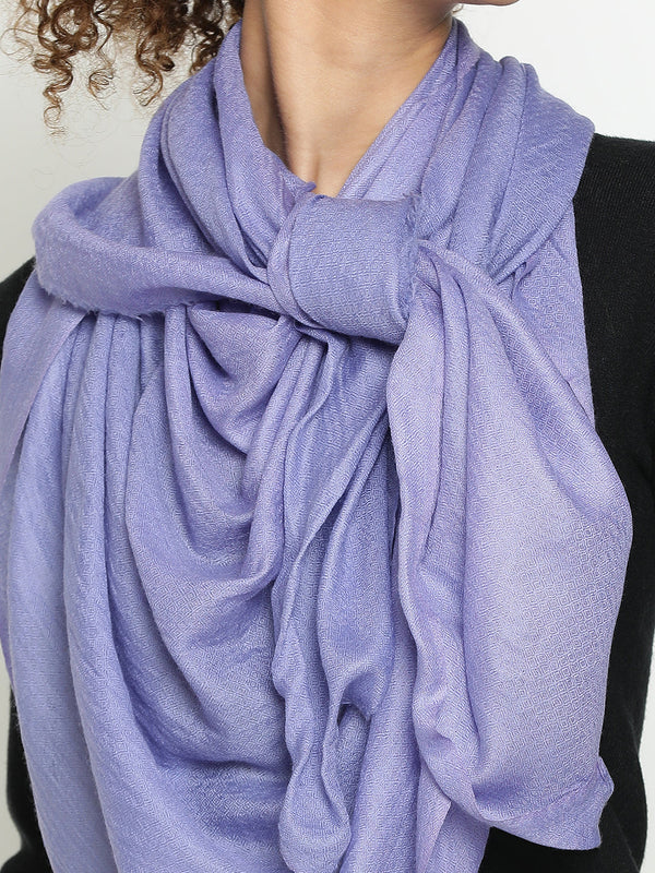 Lilac Diamond Weave Wool Stole