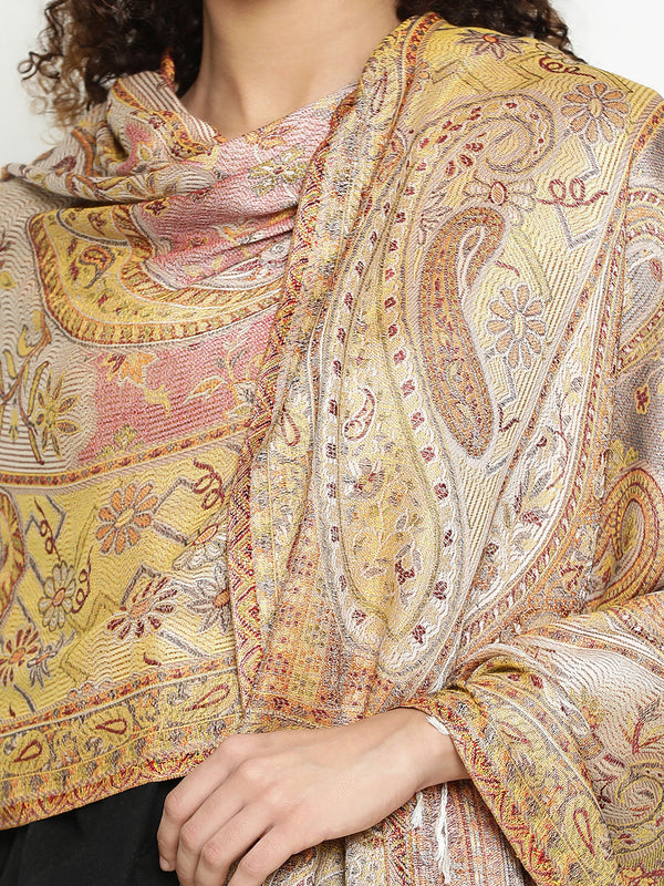 Brown Printed Wool Scarf