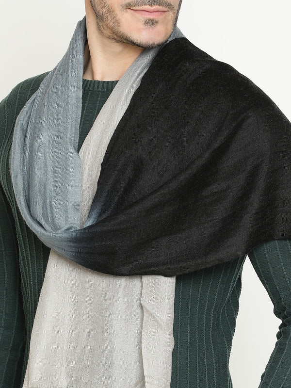 black grey Ombre Cashmere Muffler