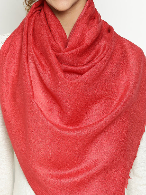Red Diamond Weave Wool  Scarf