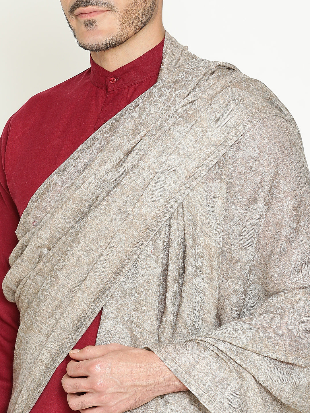 Paisley Beige wool lohi shawls