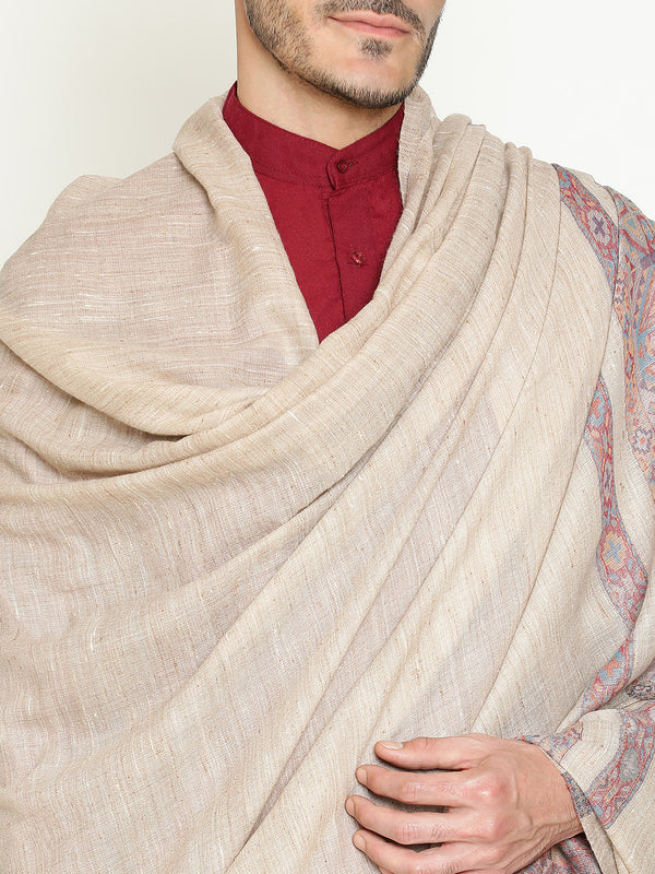 Beige Kullu Weave Borders wool Lohi