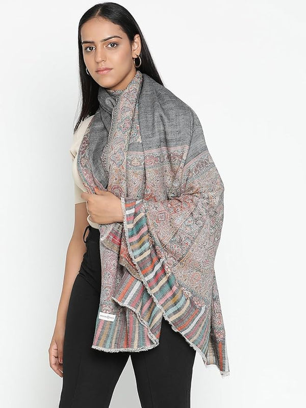 grey Kani Jacquard wool Shawl