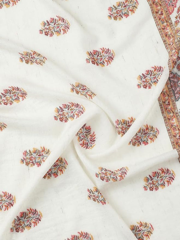 White Traditional Wool Kani Shawl
